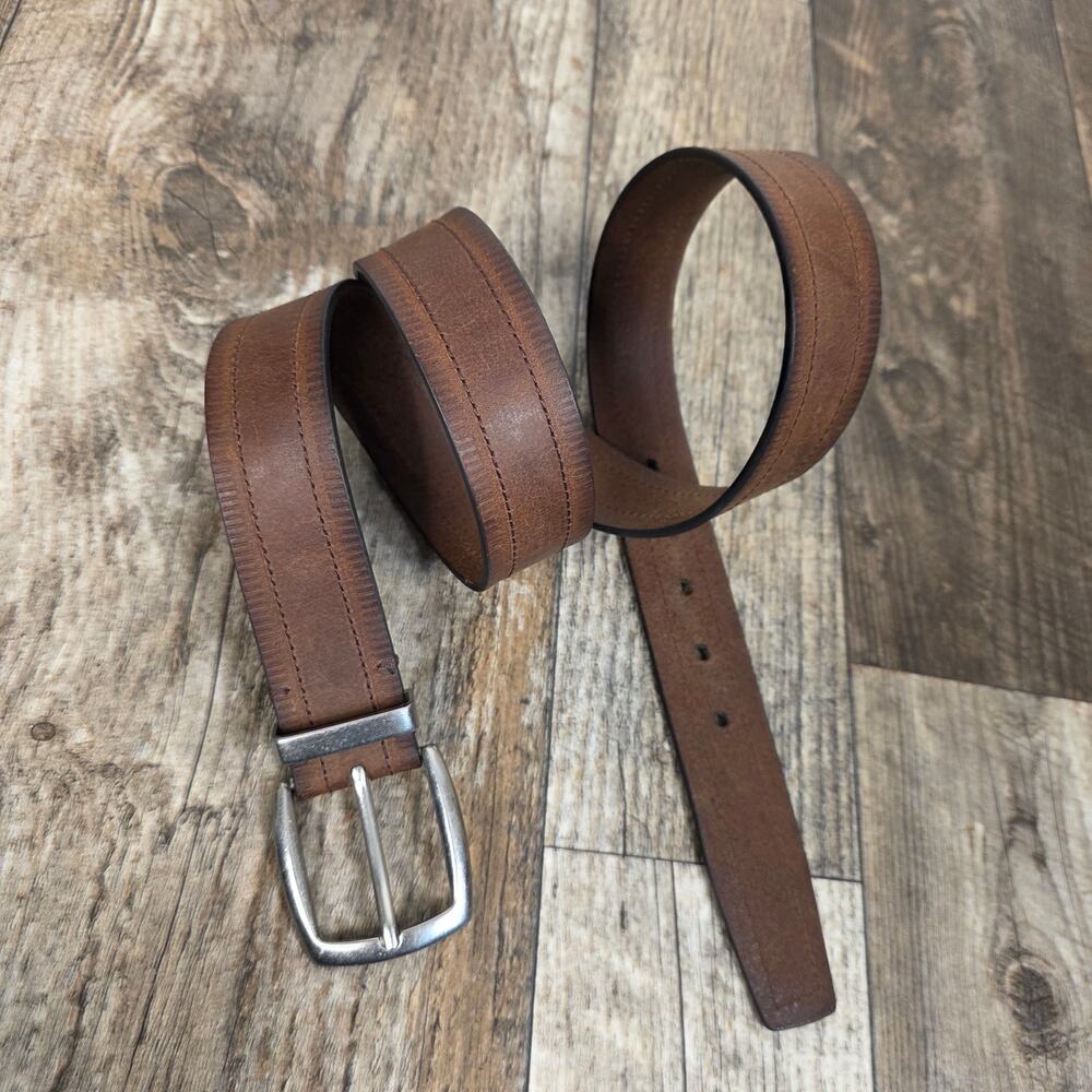 Vintage Brown Genuine Leather Belt Classic Casual Western Size 42